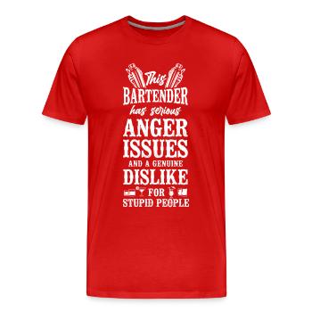 Bartender Mixologist This - Männer Premium Bio T-Shirt - Rot - Vorne - Damien (186cm)