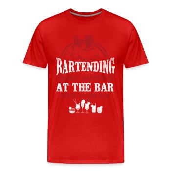 Barman Mixologue Barman - T-shirt bio Premium Homme - rouge - Devant - Damien (186cm)