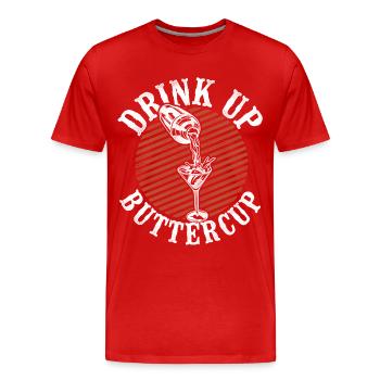 Bartender Mixologist Drink Up - Men's Premium Organic T-Shirt - red - Front - Damien (186cm)
