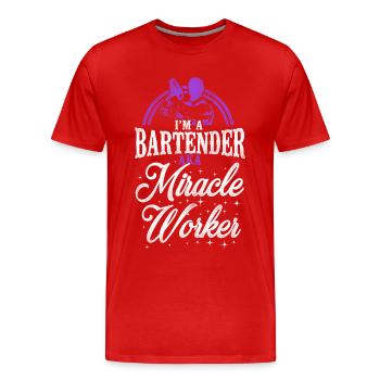 Barman Mixologue Barman - T-shirt bio Premium Homme - rouge - Devant - Damien (186cm)