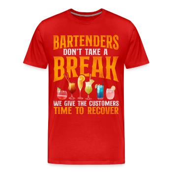 Bartender Mixologist Bartenders - Men's Premium Organic T-Shirt - red - Front - Damien (186cm)