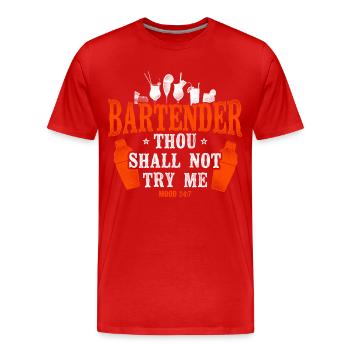 Barman Mixologue Barman - T-shirt bio Premium Homme - rouge - Devant - Damien (186cm)