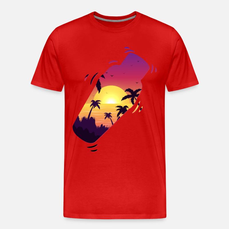 Bartender Mixologist Shaker Sunset - Männer Premium Bio T-Shirt - Rot