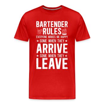 Barman Mixologue Barman - T-shirt bio Premium Homme - rouge - Devant - Damien (186cm)