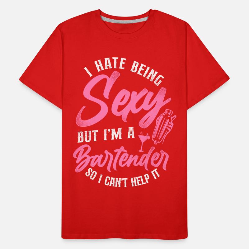 Bartender Mixologist I Hate Being Männer Premium Bio T-Shirt