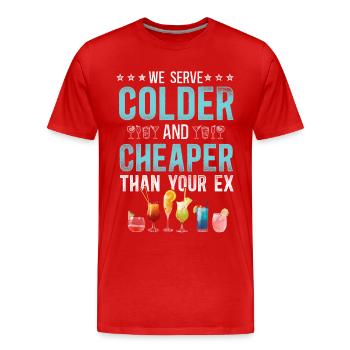 Bartender Mixologist We Serve - Men's Premium Organic T-Shirt - red - Front - Damien (186cm)