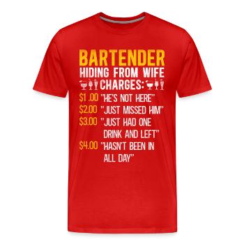 Barman Mixologue Barman - T-shirt bio Premium Homme - rouge - Devant - Damien (186cm)