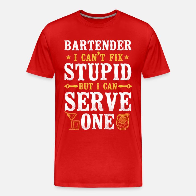 Bartender Mixologist Bartender I - Männer Premium Bio T-Shirt - Rot