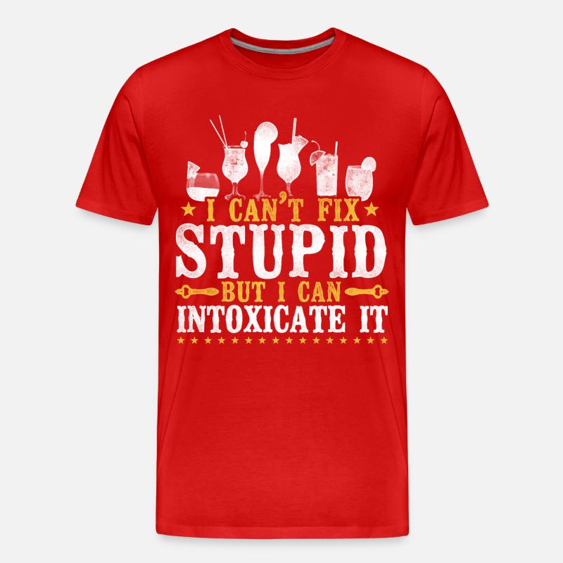 Bartender Mixologist I Can't Fix - Männer Premium Bio T-Shirt - Rot