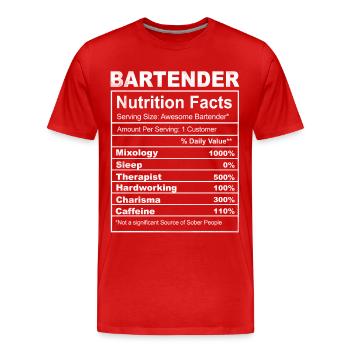 Barman Mixologue Barman - T-shirt bio Premium Homme - rouge - Devant - Damien (186cm)