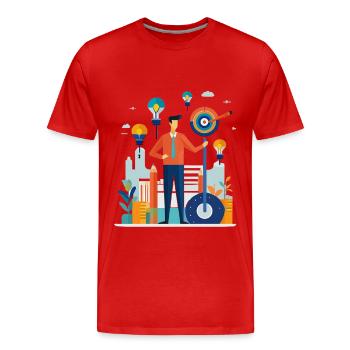 Business und Marketing - Männer Premium Bio T-Shirt - Rot - Vorne - Damien (186cm)
