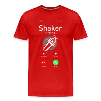 Barman Mixologue Affichage du téléphone - T-shirt bio Premium Homme - rouge - Devant - Damien (186cm)