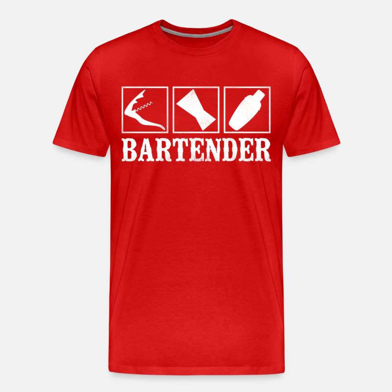 Bartender Mixologist Bartender - Männer Premium Bio T-Shirt - Rot