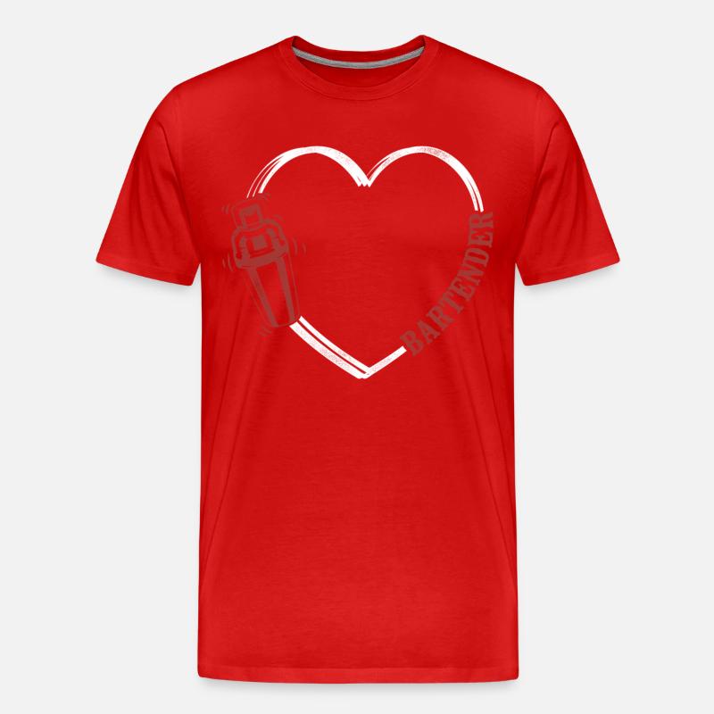 Bartender Mixologist Heart - Männer Premium Bio T-Shirt - Rot