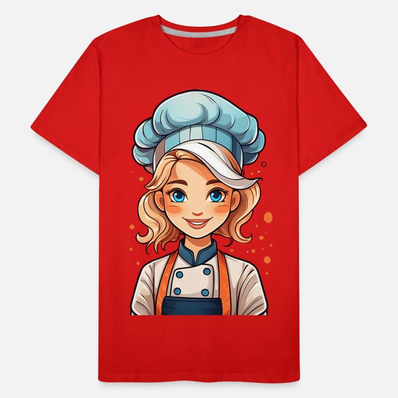 Attraktive Köchin oder Bäckerin Männer Premium Bio T-Shirt