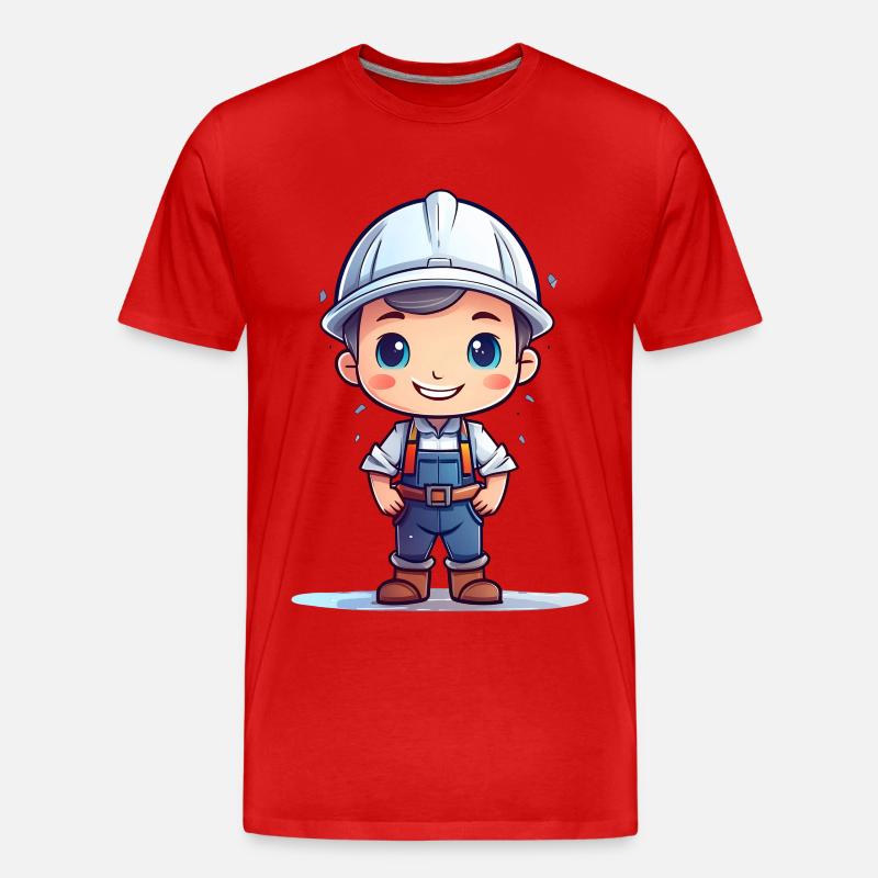 Ein niedlicher Handwerker - Männer Premium Bio T-Shirt - Rot