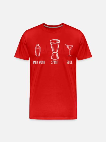 Bartender Mixologist Hard Work - Männer Premium Bio T-Shirt - Rot