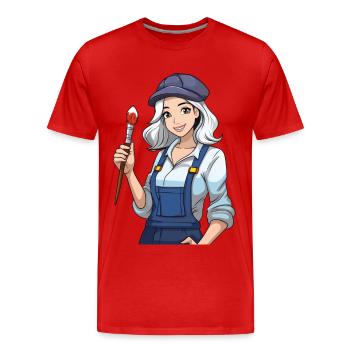 Artist - Men's Premium Organic T-Shirt - red - Front - Damien (186cm)