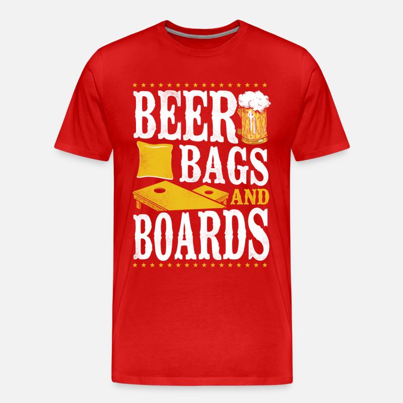 Cornhole Team Bean Bag Player - Men's Premium Organic T-Shirt - red