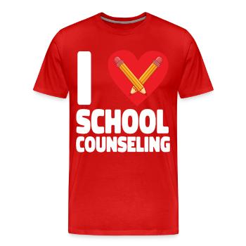 School Counselor Heart I (Heart) - Männer Premium Bio T-Shirt - Rot - Vorne - Damien (186cm)