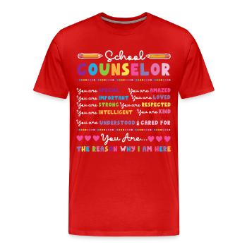Conseiller scolaire Conseiller scolaire - T-shirt bio Premium Homme - rouge - Devant - Damien (186cm)