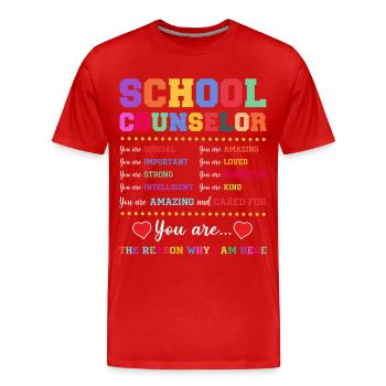 Conseiller scolaire Conseiller scolaire - T-shirt bio Premium Homme - rouge - Devant - Damien (186cm)