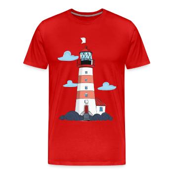 Phare - T-shirt bio Premium Homme - rouge - Devant - Damien (186cm)