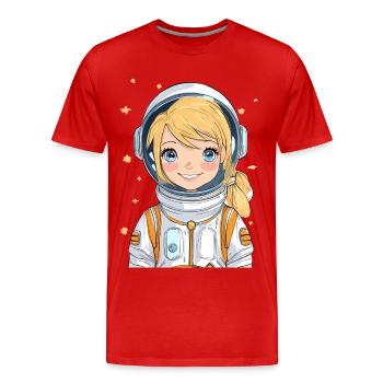Astronaut - Men's Premium Organic T-Shirt - red - Front - Damien (186cm)