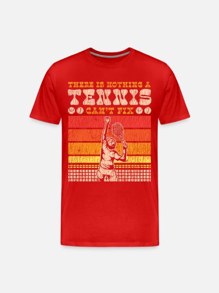 Funny Tennis Player Racket There - Men's Premium Organic T-Shirt - red