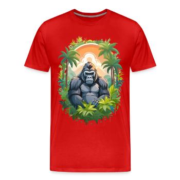 Gorilla in the jungle - Men's Premium Organic T-Shirt - red - Front - Damien (186cm)