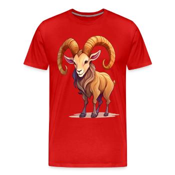 Capricorn - Men's Premium Organic T-Shirt - red - Front - Damien (186cm)