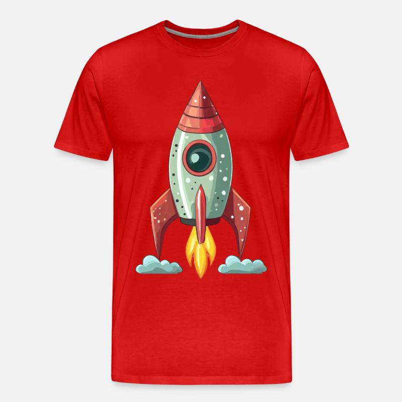 Rakete - Männer Premium Bio T-Shirt - Rot