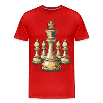 Chess – Illustration of Chess Pieces - Men's Premium Organic T-Shirt - red - Front - Damien (186cm)
