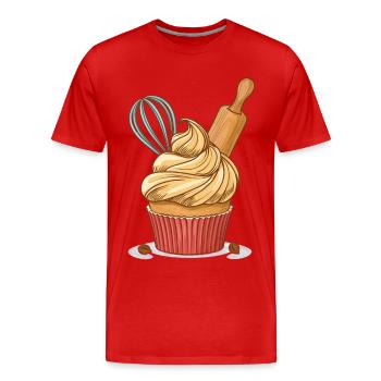Un cupcake pour tous les boulangers amateurs - T-shirt bio Premium Homme - rouge - Devant - Damien (186cm)