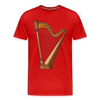 Harp - Men's Premium Organic T-Shirt - red - Front - Damien (186cm)