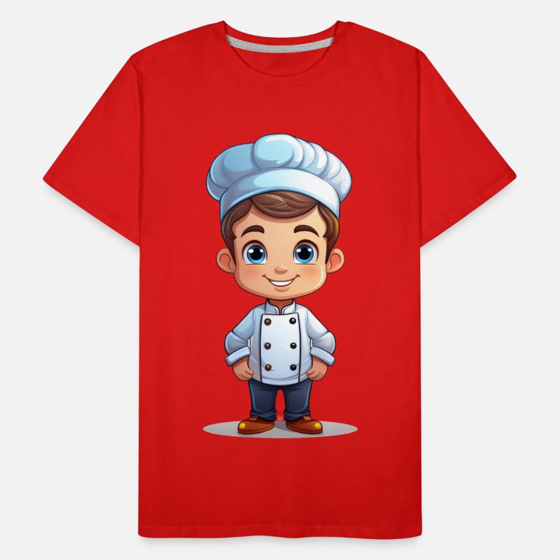 Koch oder Bäcker im Cartoon Stil Männer Premium Bio T-Shirt