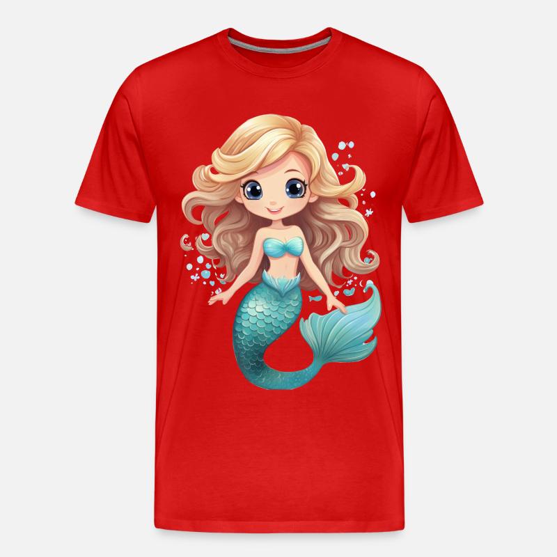 Meerjungfrau oder Nixe - Männer Premium Bio T-Shirt - Rot