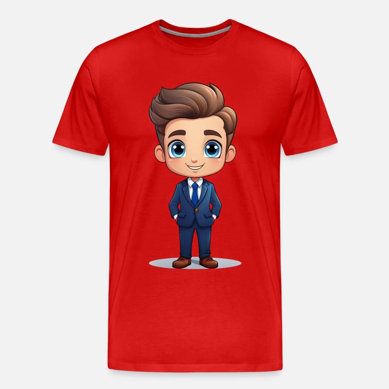 Geschäftsmann oder Businessmann - Männer Premium Bio T-Shirt - Rot