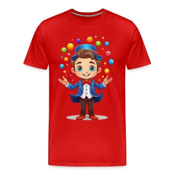 Artist, der jongliert - Männer Premium Bio T-Shirt - Rot - Vorne - Damien (186cm)