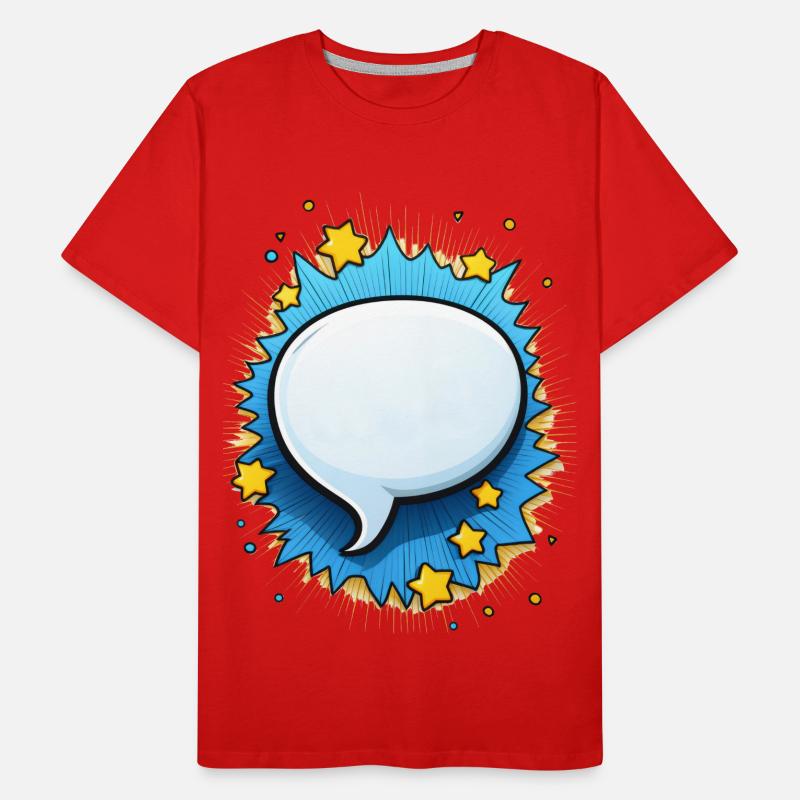 Comic Cartoon Speech Bubble Men's Premium Organic T-Shirt