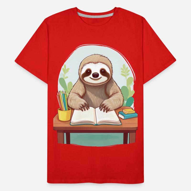Sloth does homework Men's Premium Organic T-Shirt