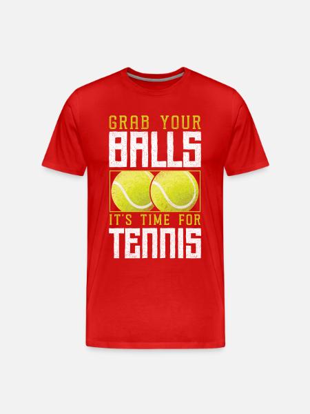 Funny Tennis Player Racket Pun - Men's Premium Organic T-Shirt - red