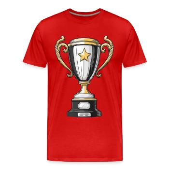 Coupe pour le vainqueur - T-shirt bio Premium Homme - rouge - Devant - Damien (186cm)