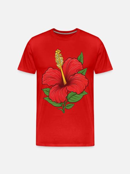 Hibiscus Blossom - Men's Premium Organic T-Shirt - red