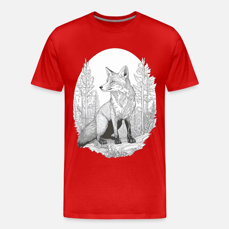 Fuchs im Wald - Männer Premium Bio T-Shirt - Rot