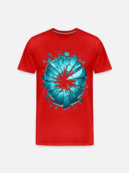 Broken, shattered glass - Men's Premium Organic T-Shirt - red