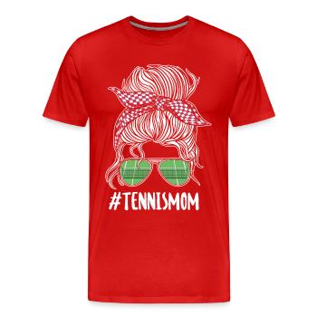 Funny Tennis Player Racket - Männer Premium Bio T-Shirt - Rot - Vorne - Damien (186cm)
