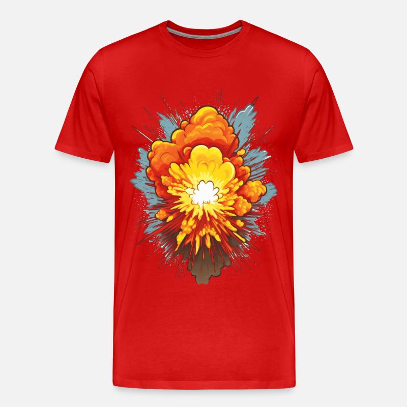 Explosion - Männer Premium Bio T-Shirt - Rot
