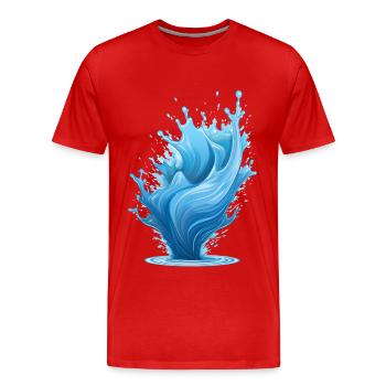 Éclaboussure d’eau bleue - T-shirt bio Premium Homme - rouge - Devant - Damien (186cm)