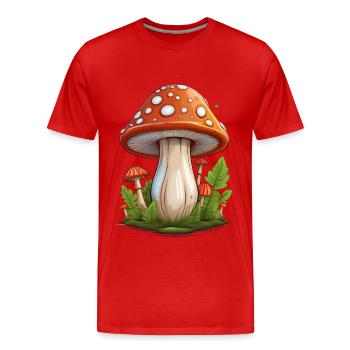 Le champignon porte chance - T-shirt bio Premium Homme - rouge - Devant - Damien (186cm)